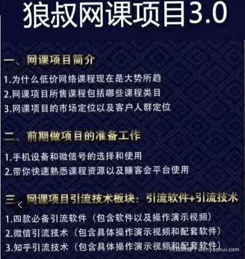 赚客会狼叔网课项目3.0，小白也能月入3W+【视频课程】