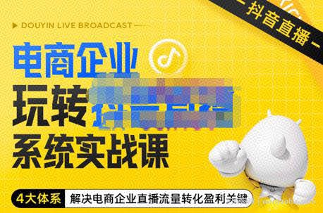 青青老师·电商企业玩转抖音直播电商系统实战课，4大体系解决电商企业直播流量转化盈利关键