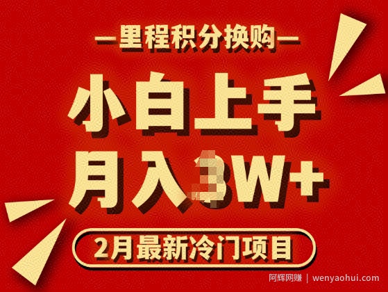2月最新冷门项目，里程积分兑换机票项目，月入过W