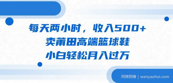 每天两小时，收入500+，卖莆田高端篮球鞋，小白轻松月入过万（教程+素材）【揭秘】
