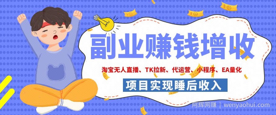 2026年多个真实落地副业项目，手把手带你搭建被动收入管道（淘宝无人直播、海外TK拉新、CSGO饰品交易、去水印小程序等）【揭秘】