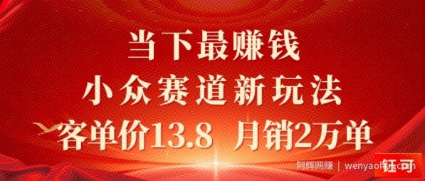 当下最挣钱的小众赛道 小红书新玩法10个作品涨粉3W，客单价13.8  月销2W单