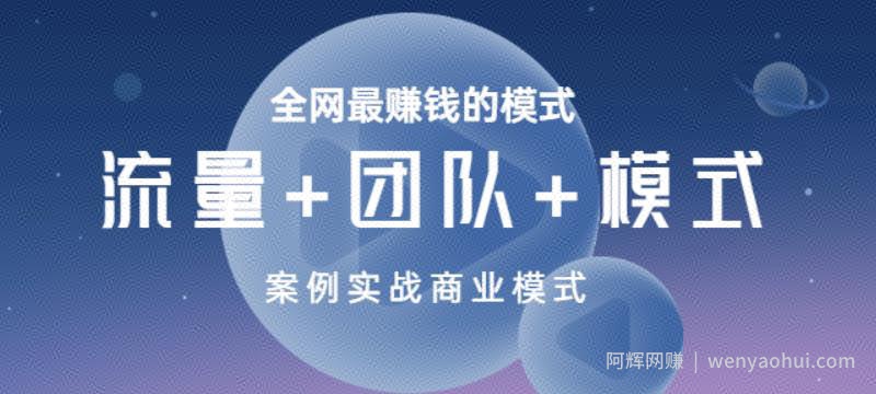 全网最賺米的模式《流量+团队+模式》案例实战商业模式