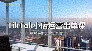 TikTok小店运营出单课，从开店选品、运营出单、发货回款，进行全流程讲解