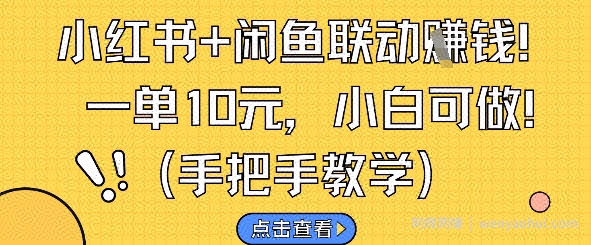 小红书+闲鱼联动挣钱，一单10元，小白可做
