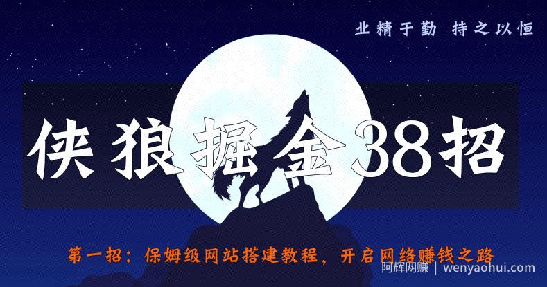 侠狼掘金38招第1招保姆级网站搭建教程，开启网络賺米之路【视频课程】