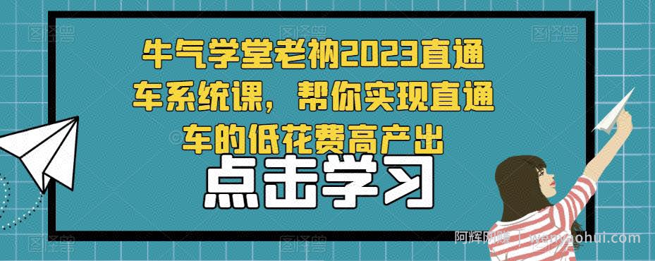 牛气学堂老衲2023直通车系统课，帮你实现直通车的低花费高产出