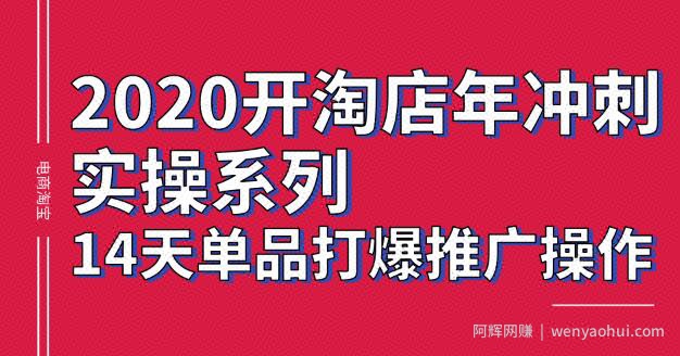 2020淘宝冲刺实操系列，14天单品打爆推广操作，抖音拉爆销量核心技巧【价值4288元】