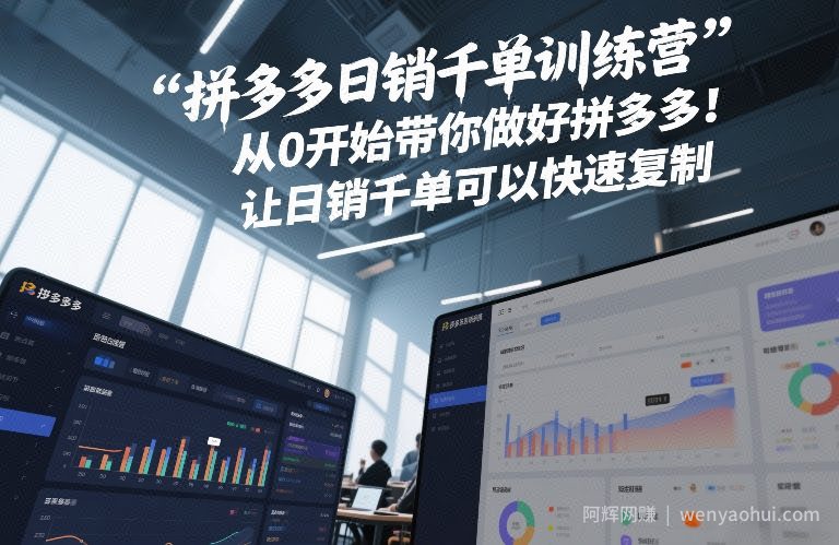 拼多多日销千单训练营，从0开始带你做好拼多多，让日销千单可以快速复制(更新26年7月)