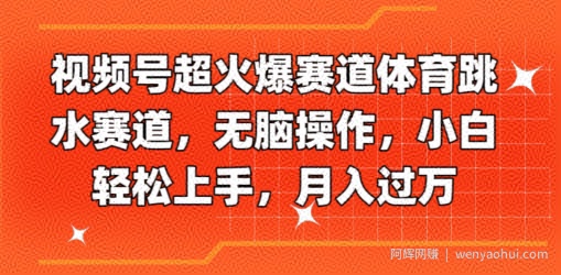 视频号超火爆赛道体育跳水赛道，无脑操作，小白轻松上手，月入过万