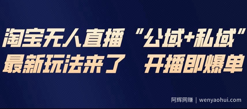 淘宝无人直播完整教程，公试+私域，最新玩法来了，开播即爆单