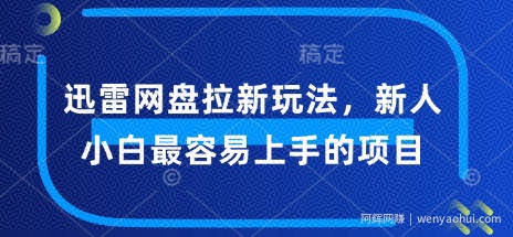 迅雷网盘拉新玩法，新人小白最容易上手的项目
