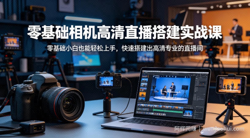 零基础相机高清直播间搭建实战课，小白也能轻松上手，快速搭建出高清专业的直播间