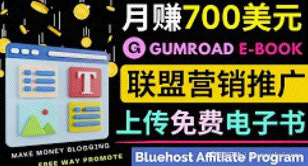通过虚拟商品交易平台Gumroad，发布免费电子书，并推广自己的联盟营销链接賺米