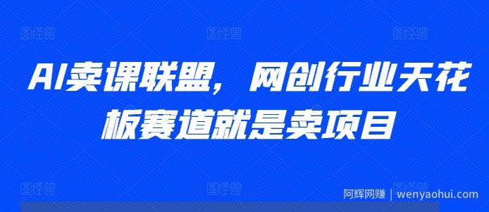 AI卖课联盟，网创行业天花板赛道就是卖项目
