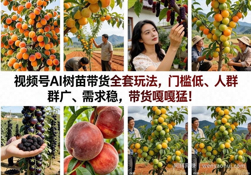 视频号AI树苗带货全套玩法，门槛低、人群广、需求稳，带货嘎嘎猛！（更新0426）