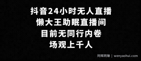 抖音24小时无人直播，懒大王助眠直播间，目前无同行内卷，场观上千人