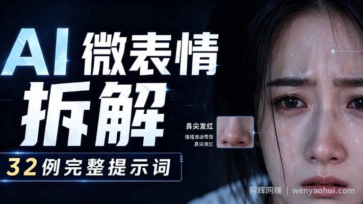 AI微表情拆解提示词合集,精准调控AI角色表情,可直接复用,0基础也能调出影视级表情变化