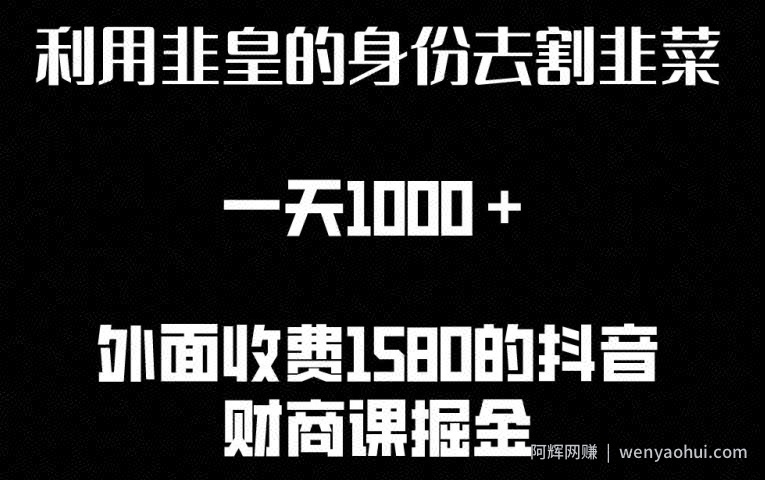 利用非皇的身份去割韭菜，一天1000+(附详细资源)【揭秘】