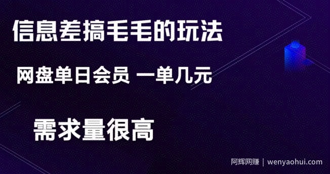 信息差搞钱玩法-网盘会员单日变现300+