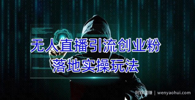 外面收费3980的无人直播引流创业粉落地实操玩法，单日引100+精准创业粉