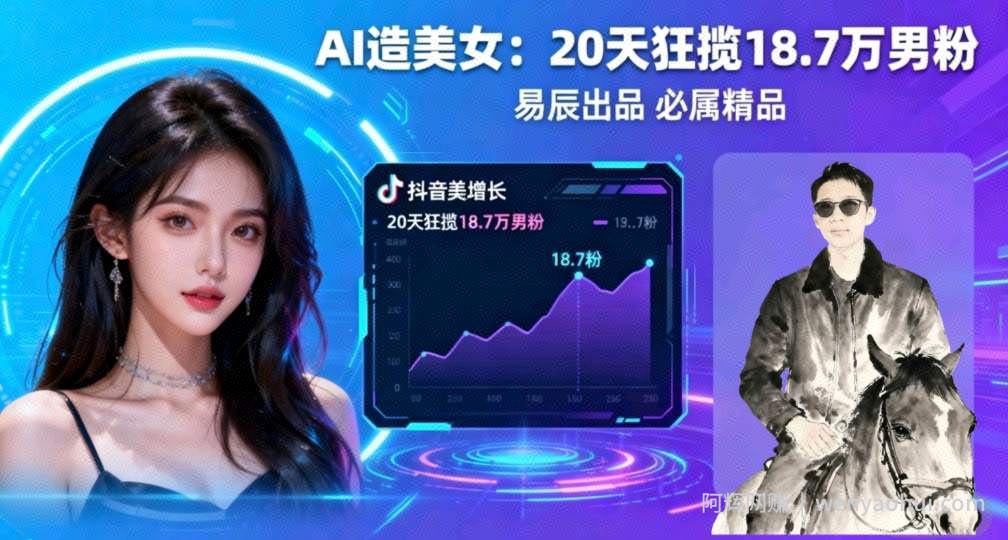副业拆解：手把手教学用AI制作“氛围感”美女动图，在抖音引流男粉就这么简单