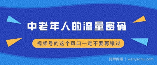 中老年人的流量密码，视频号的这个风口一定不要再错过，小白轻松月入过W