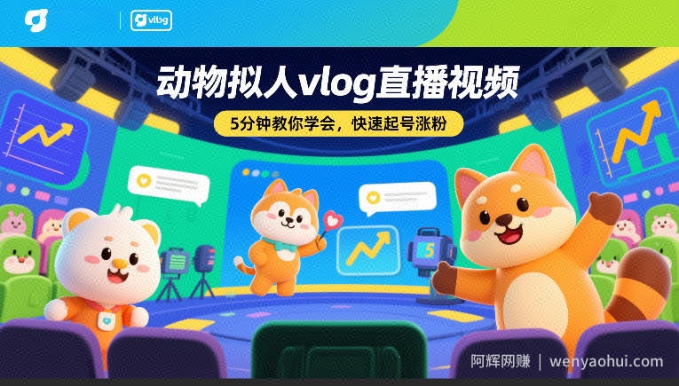 动物拟人vlog直播视频，5分钟教你学会，快速起号涨粉
