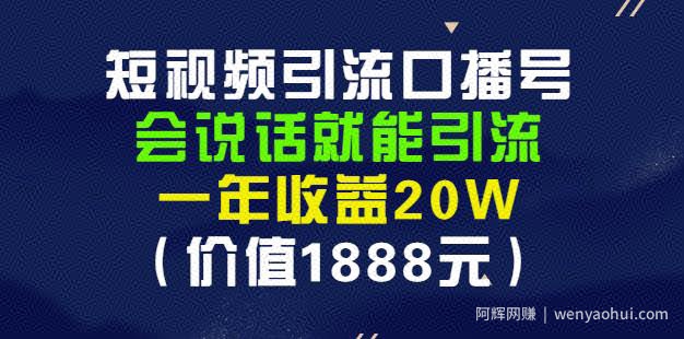 安妈·短视频引流口播号，会说话就能引流，一年收益20W（价值1888元）