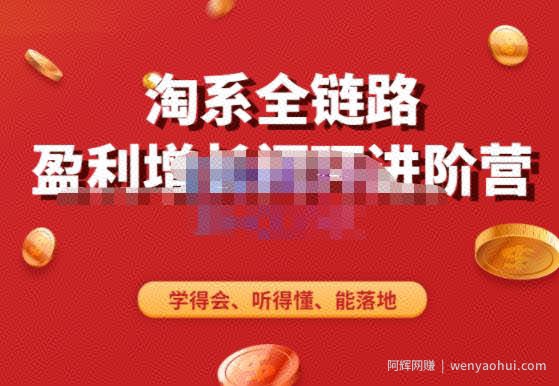淘系全链路盈利增长闭环进阶营，融合全店动销，学得会、听得懂、能落地！