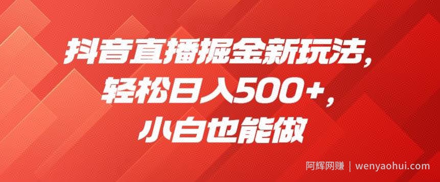抖音直播掘金新玩法，轻松日入500+，小白也能做【揭秘】