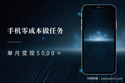 零成本做任务，任务简单，数量也比较多，单月变现5k+