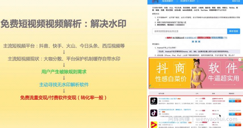 千梦网创108计第60计：短视频无水印解析站，免费付费皆可赚