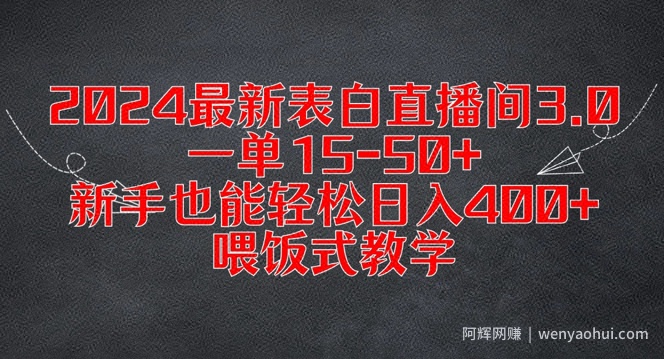 2024最新表白直播间3.0，一单15-50+，新手也能轻松日入400+，喂饭式教学【揭秘】