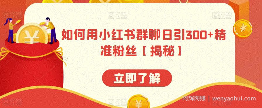 如何用小红书群聊日引300+精准粉丝【揭秘】