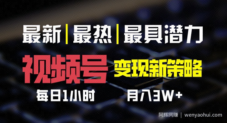 视频号变现新策略，每日一小时月入过万