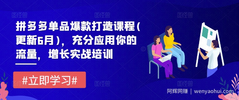 拼多多单品爆款打造课程(更新6月)，充分应用你的流量，增长实战培训