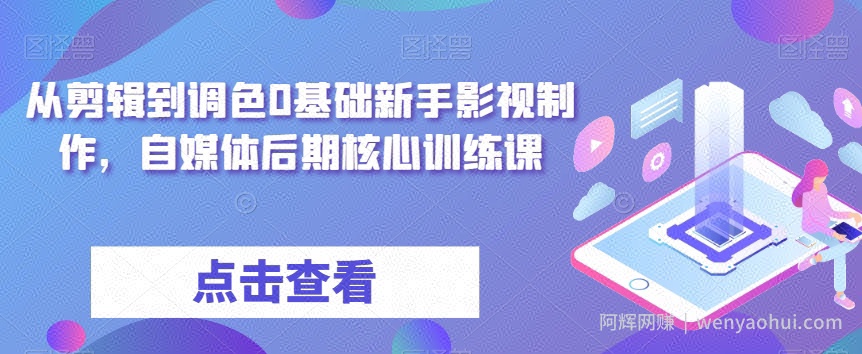从剪辑到调色0基础新手影视制作，自媒体后期核心训练课