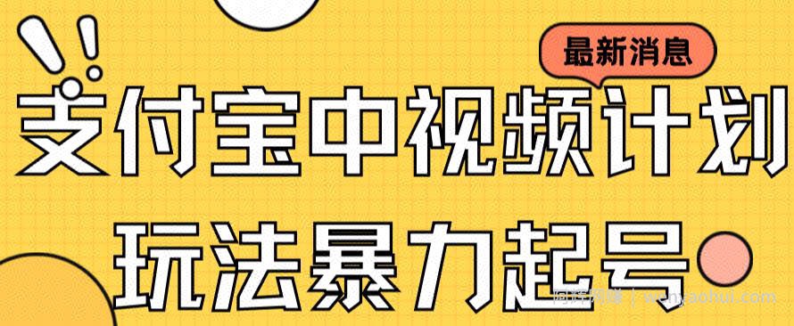 支付宝中视频玩法暴力起号影视起号有播放即可获得收益（带素材）