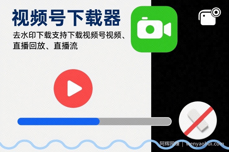 视频号下载器，去水印下载，支持下载视频号视频、直播回放、直播流