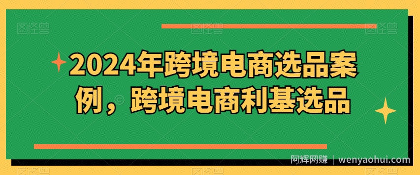 2024年跨境电商选品案例，跨境电商利基选品（更新11月）