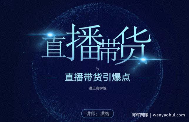 王通《直播带货引爆点》，教你直播带货年赚100万【视频课程】