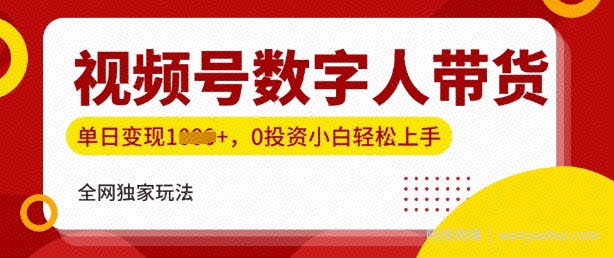 最新视频号数学人带货实操玩法，新手单日轻松多张，全程干货