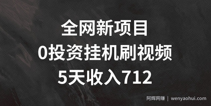 全网新项目，0投入挂JI刷视频，5天收益几张