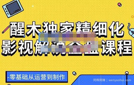 醒木独家精细化影视解说全盘课程，零基础从运营到制作