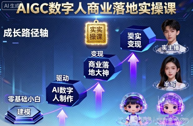 AIGC数字人商业落地实操课，从零基础小白到AI数字人大神
