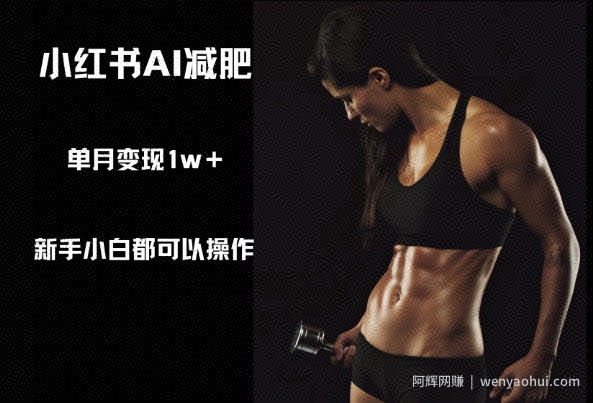 小红书AI减肥,新手小白都可以操作,单月变现1w+