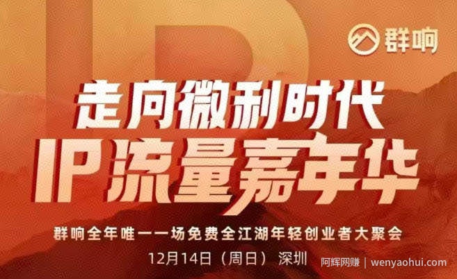 2025ip嘉年华万人12月14深圳线下课，走向微利时代，IP流量嘉年华，实操性极强的商业干货课