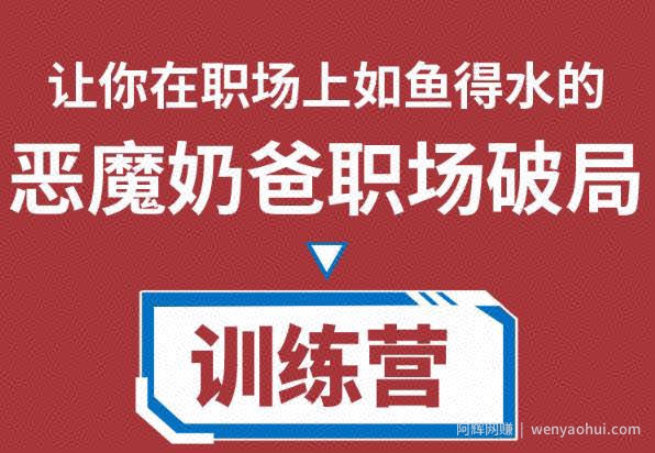 恶魔奶爸职场破局训练营1.0，教你职场破局之术，从小白到精英一路贯通