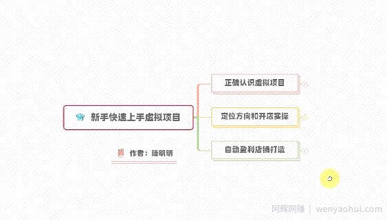 新手如何操作虚拟项目？从0打造月入上万店铺技术【视频课程】